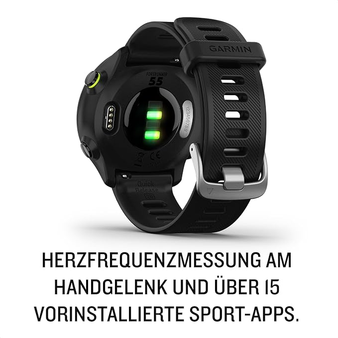 Garmin Forerunner 55 (Whitestone), Smartwatch running con GPS, Cardio, Piani di allenamento inclusi, VO2max, Allenamenti personalizzati, Connect IQ, Taglia unica