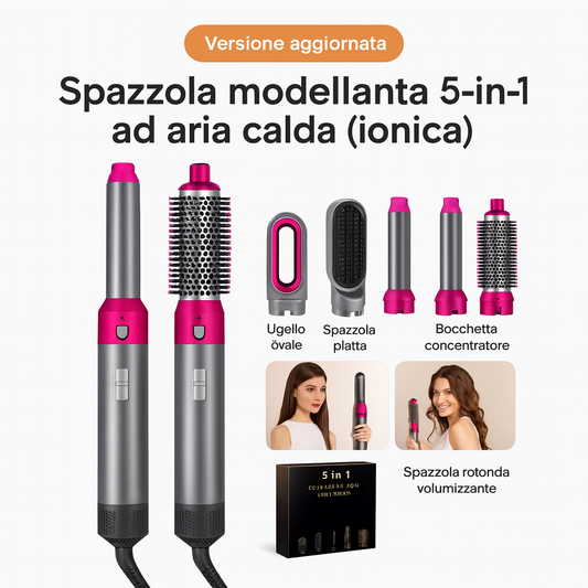 Spazzola modellante 5 in 1 con aria calda - Pixie Home