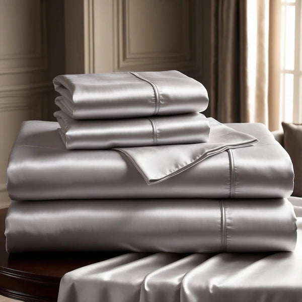 SET DI 4 PEZZI PER LETTO DI LUSSO IN SETA EGIZIANA